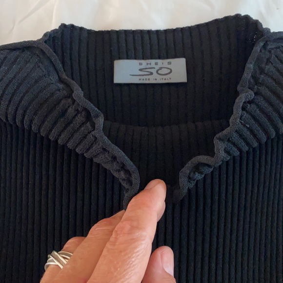 She’s So Made in Italy designer black fitting/stretchy tank|haute couture - Picture 3 of 13